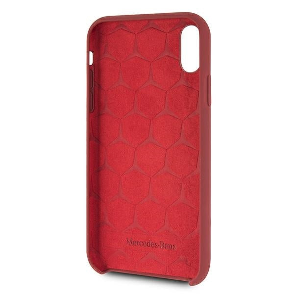 iphone-xr-hulle-mercedes-benz-silicone-fiber-silikon-cover-rot