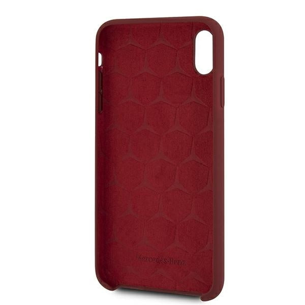 iphone-xs-max-hulle-mercedes-benz-silicone-fiber-silikon-cover-rot