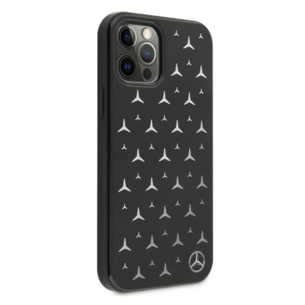 Mercedes-Benz Hülle Für iPhone 12 Pro Max 6,7" /schwarz Case silber Stars Pattern