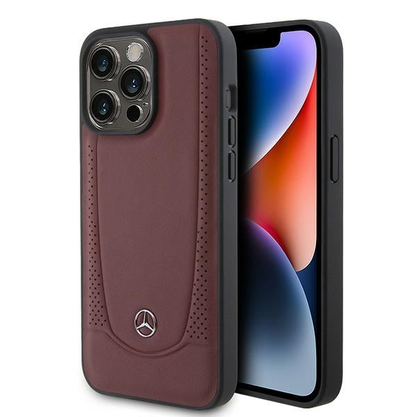 Mercedes Hülle für iPhone 15 Pro Max 6.7" rot hardcase Leder Urban Bengale