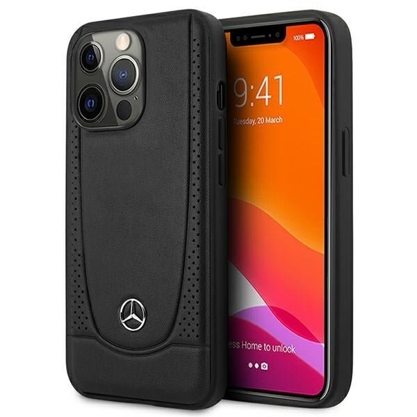 Mercedes Hülle für iPhone 15 Pro Max 6.7"schwarz hardcase Leder Urban