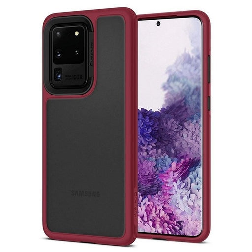 Samsung Galaxy S20 ultra Hülle Spigen Ciel Schutzhülle Farbic Brick burgundy