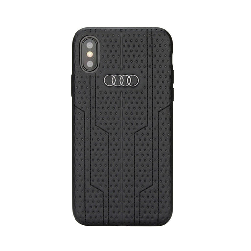 iPhone Xs Max Hülle Audi backcover A6 Serie Sythetic leather/Kunstleer Schwarz
