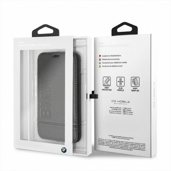 BMW  Handyhülle iPhone XS Max - Schutzhülle - BMW - Signature Logo Imprint Leder Hard Cover Case