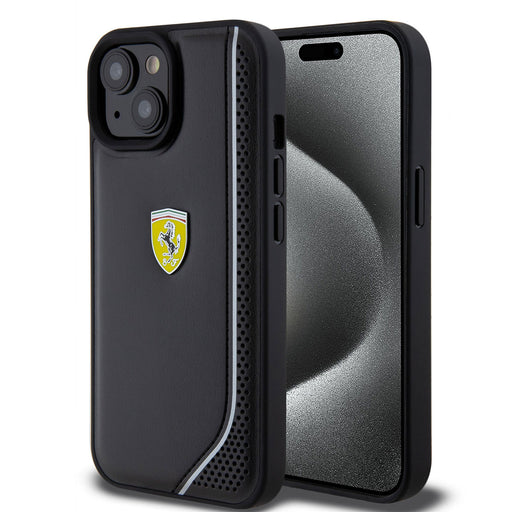 Ferrari Hülle für iPhone 15 Hardcase-Hülle - Reflective - Schwarz