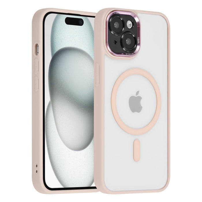 UNIQ Hülle für iPhone 15 Silikonhülle - Magsafe-kompatibel - Durchscheinend - Rosa