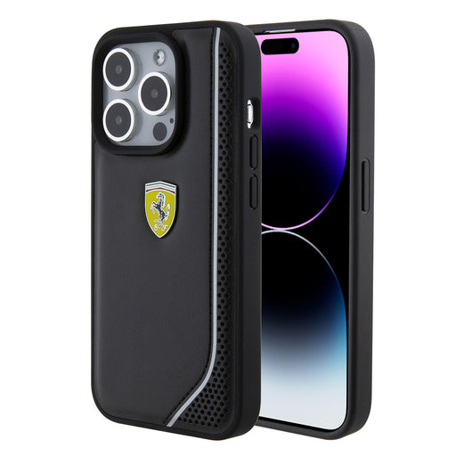Ferrari Hülle für iPhone 15 Pro Hardcase-Hülle - Reflective - Schwarz