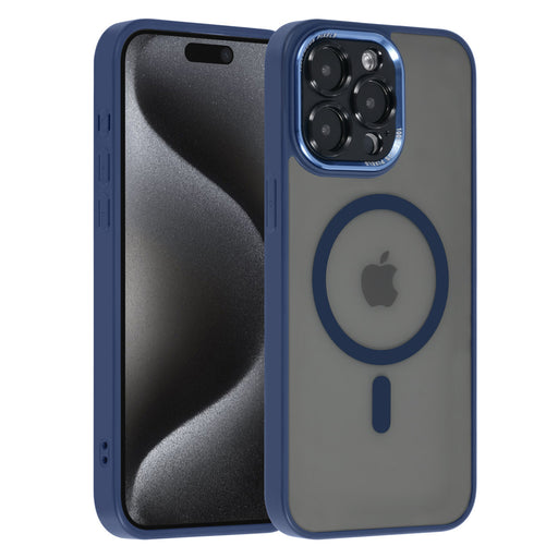 UNIQ Hülle für iPhone 15 Pro Max Silikonhülle - Magsafe-kompatibel - Durchscheinend - Blau
