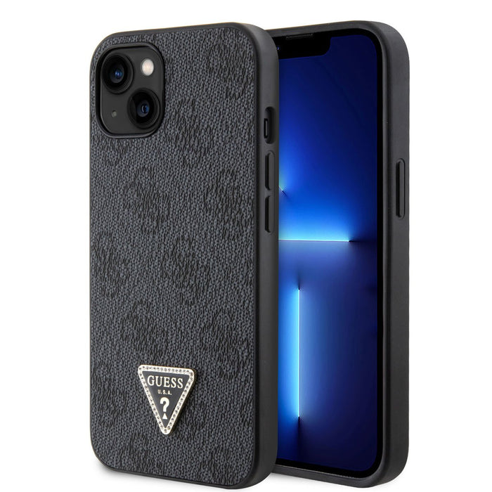 Guess iPhone 14 TPU Hülle Hardcase - 4G Logo - Strass - Schwarz