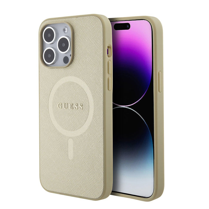 Guess Hülle für iPhone 14 Pro Max Hardcase-Hülle - Saffiano - Beige