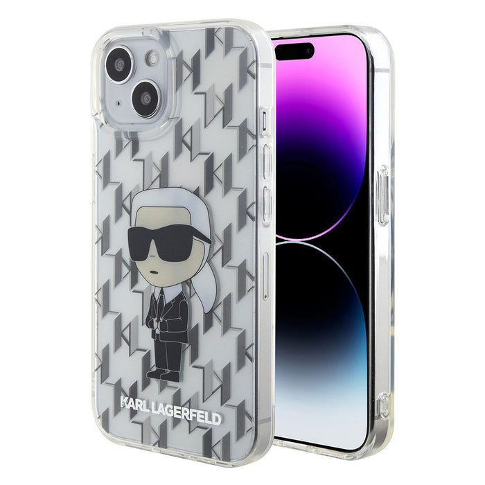 Karl lagerfeld Hülle für iPhone 15 Hardcase-Hülle - Ikonik Monogram - Transparent