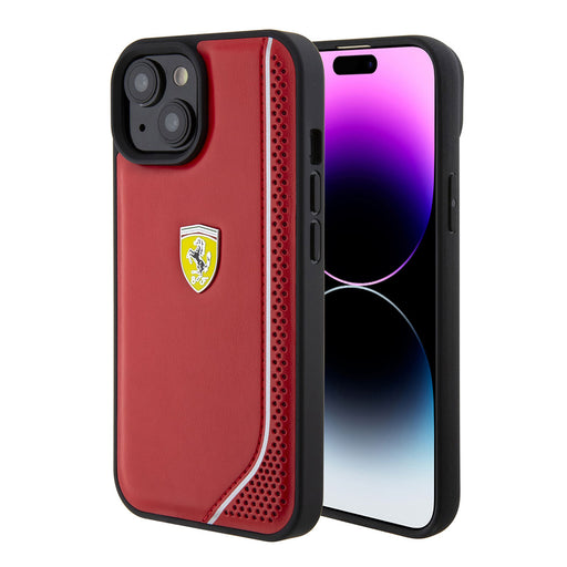 Ferrari Hülle für iPhone 15 Hardcase-Hülle - Reflective - Rot