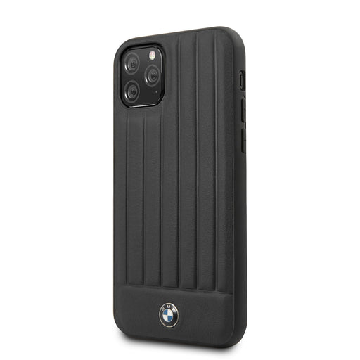 iPhone 11 Pro Hülle BMW Stamped Lines- Echtes Leder Schutzhülle Cover schwarz