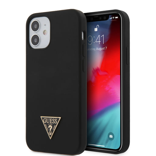 Schutzhülle Guess iPhone 12 mini 5,4" schwarz/ hardcase Silikon Triangle Logo