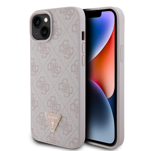 Guess iPhone 15 Plus Hülle Hardcase - 4G Logo - Strass - Rosa