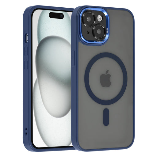 UNIQ Hülle für iPhone 15 Silikonhülle - Magsafe-kompatibel - Durchscheinend - Blau