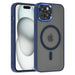 UNIQ Hülle für iPhone 15 Silikonhülle - Magsafe-kompatibel - Durchscheinend - Blau