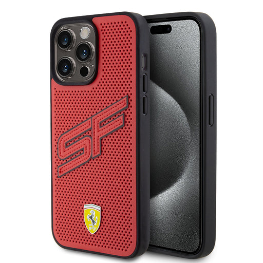 Ferrari Hülle für iPhone 15 Pro Max Hardcase-Hülle - Perforated - Rot