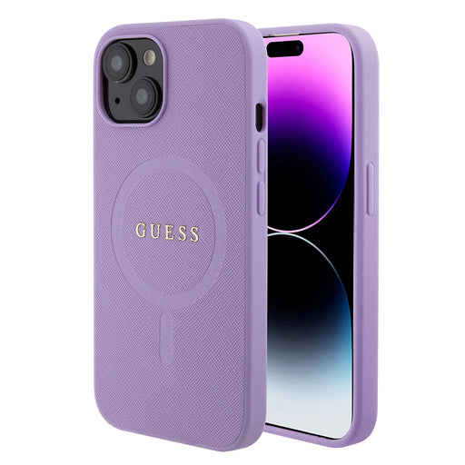 Guess Hülle für iPhone 14 Hardcase-Hülle - Saffiano - Lila