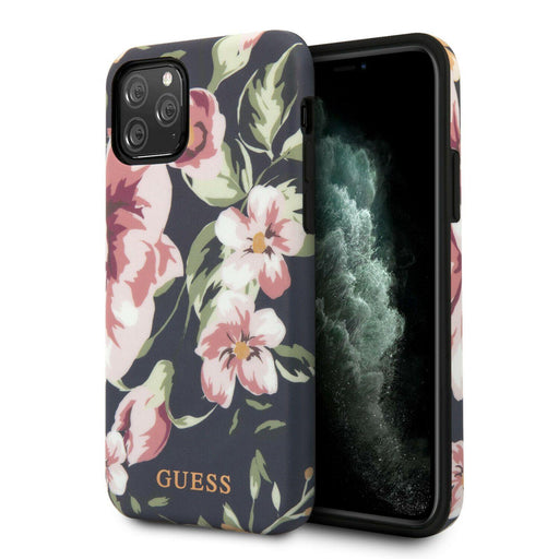 iPhone 11 Pro Case Hülle -Guess Flower Shiny N.3 Cover Navy