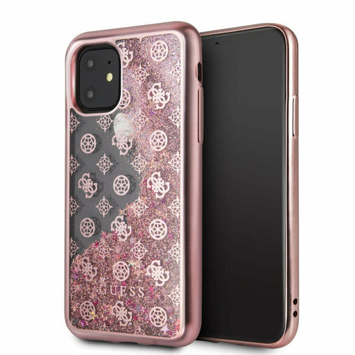 iPhone 11 Pro HandyHülle Guess 4G Peony Glitter Cover Rosa