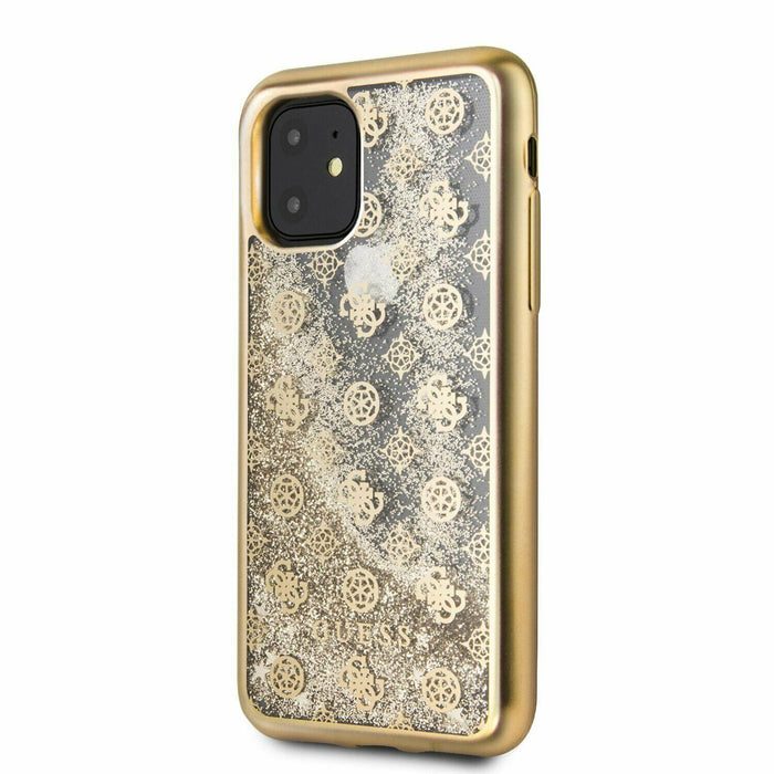 iPhone 11 Pro HandyHülle Guess 4G Peony Glitter Hard Cover Gold