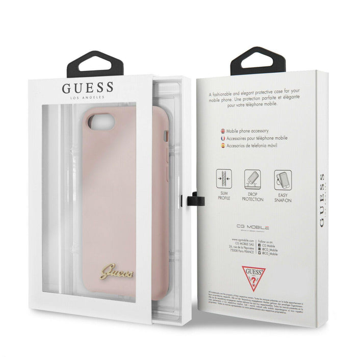 Guess Handyhülle iPhone 7/8/SE2020 Hülle Guess Retro Silikon Cover Rosa