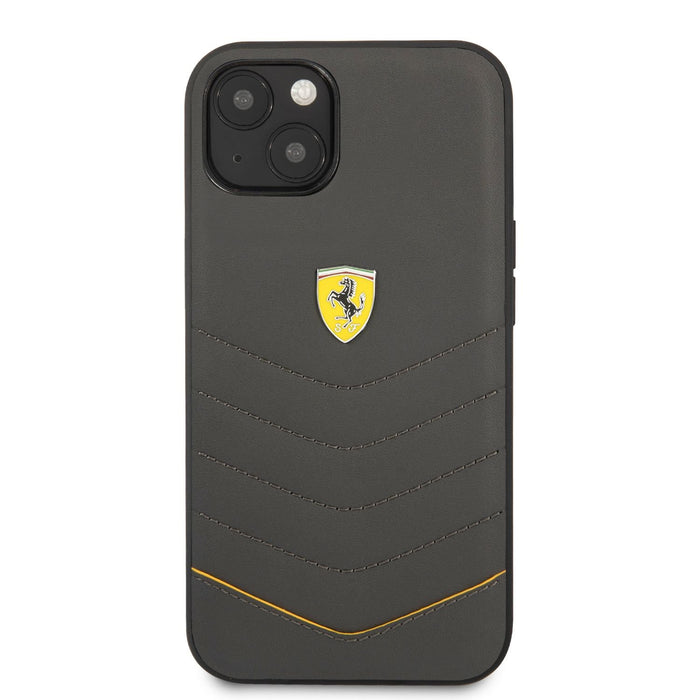 Ferrari lederhülle Quilted Hülle Für iPhone 13 Grau