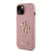 Guess Hülle PU Fixed Glitter 4G Metal Logo Hülle Für iPhone 13 Rosa