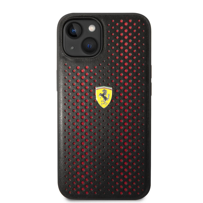 Ferrari Kunstleder Perforated Hülle Für iPhone 14 Plus Rot