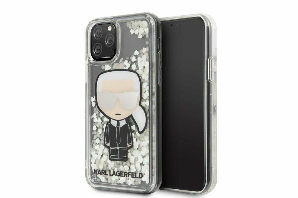 iPhone 11 Pro Handyhülle Karl Lagerfeld Glitter Iridescente Cover Transparent