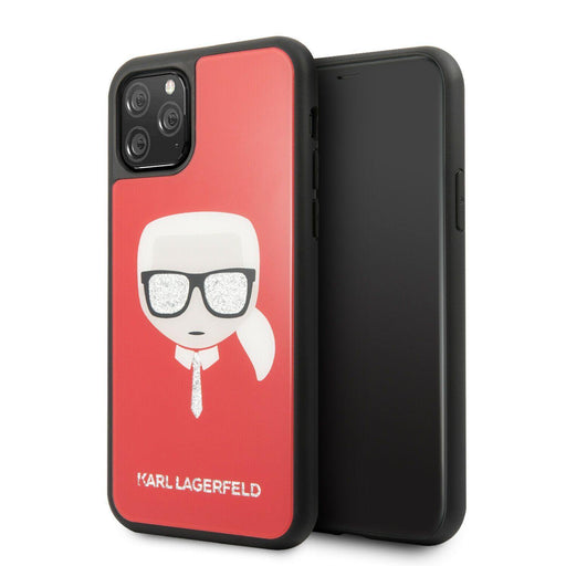 iPhone 11 Pro Hülle Karl Lagerfeld Dle Layers Glitter Cover Rot