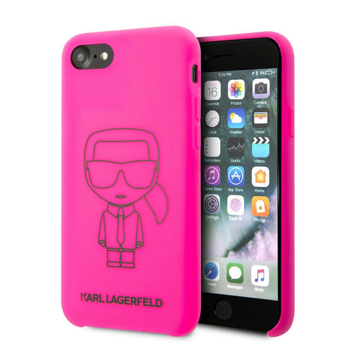 iPhone 8/SE2 Hülle Case Karl Lagerfeld Silikone Cover Ikonic Kryt Pink