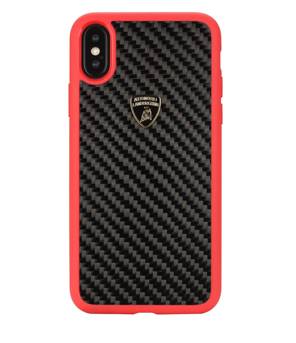 iPhone X/Xs Handyhülle Lamborghini S-Skin Carbon fiber Rot