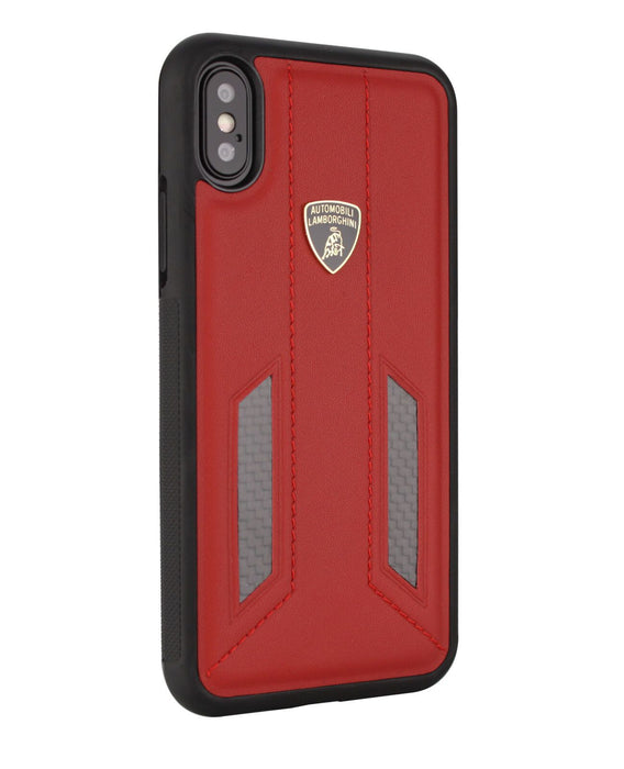 iPhone X/Xs Hülle Lamborghini case D6 Serie Echtes leder Rot