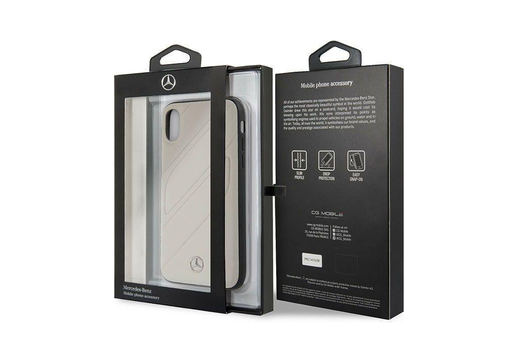 Mercedes Benz Handyhülle iPhone XR Handyhülle - Mercedes-Benz - Organic II - Leder Hardcover - Grau