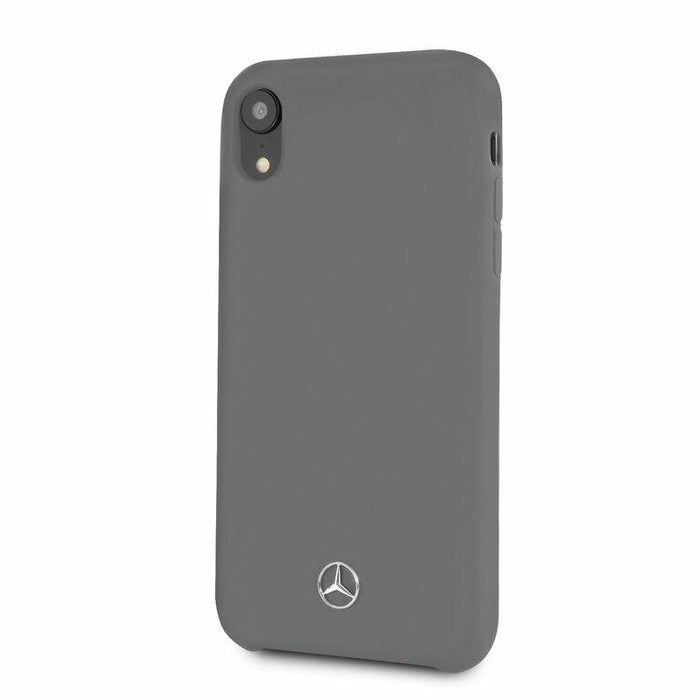 Mercedes Benz Handyhülle schutzhülle für iPhone XR- Mercedes Benz - Silicone Fiber - Silikon Cover / Grau